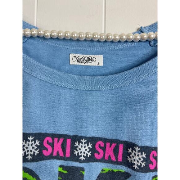 NWT Lauren Moshi Blue Ski Bum Sweatshirt Size Large - Picture 5 of 10